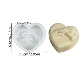 Molde silicona corazon con mano anillos 